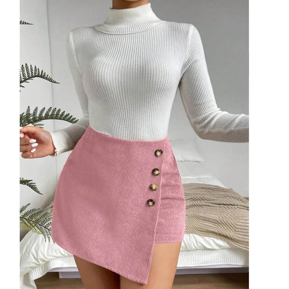 Button Detail Wrap Skort ❤️ - Picture 1 of 4
